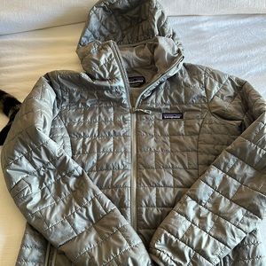 Grey Patagonia Nano Hooded Puffer